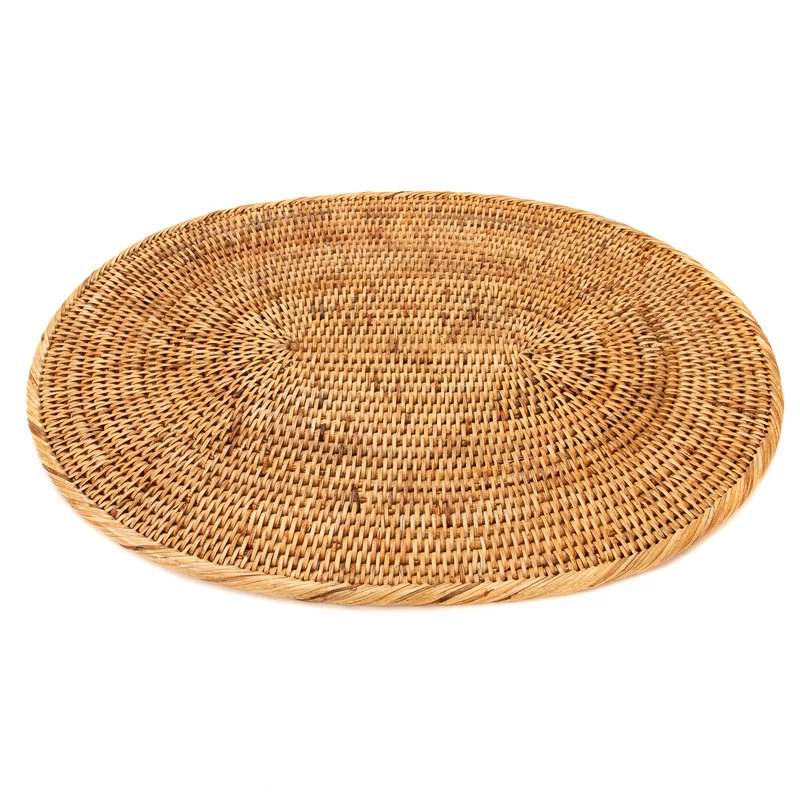 Artifacts Rattan Oval Placemat, Honey Brown, Medium - Image 3