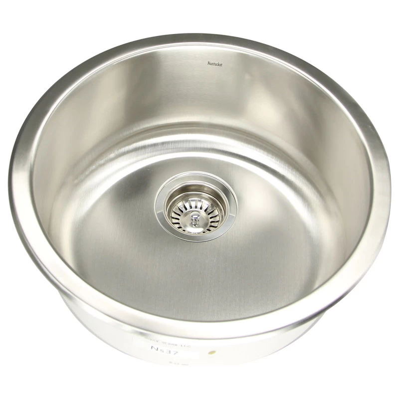 Nantucket Sinks Round Undermount Stainless Steel Bar And Prep Sink, 18 Gauge - Image 3