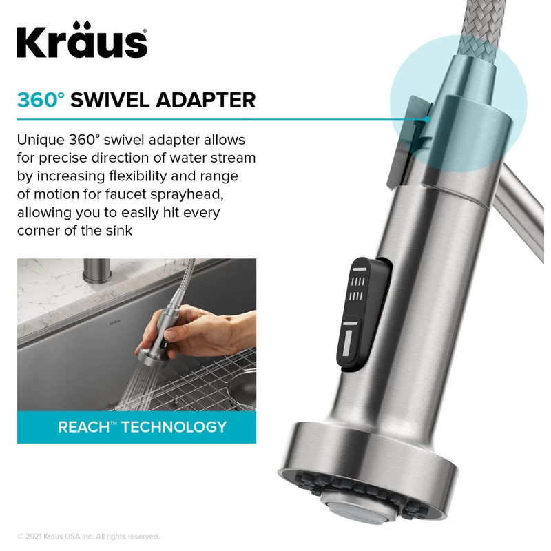 Bolden Commercial Pull-Down 1-Handle Kitchen Filter Faucet, 3-Function, SFS - Image 13