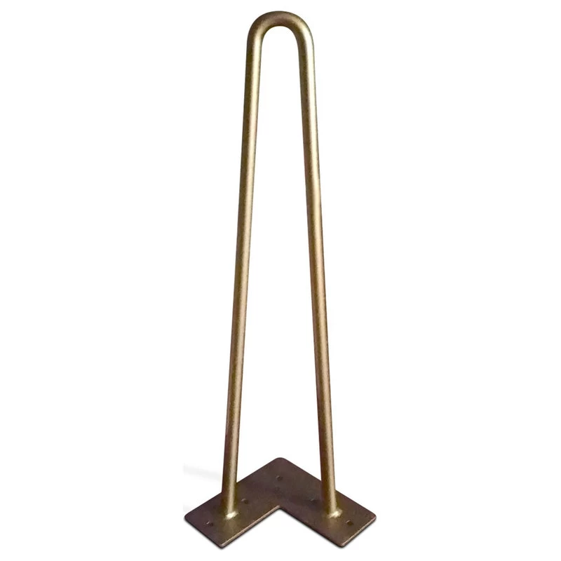 Premium 2 Rod INCLINED Hairpin Legs - Brass 1/2" Diameter- Set Of 4 - 16" - Image 2
