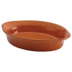 Cucina Stoneware 2-Quart Oval Baker, Pumpkin Orange