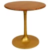Alden Wood Top 30 In Round Dining Table, Elm/Antique Gold
