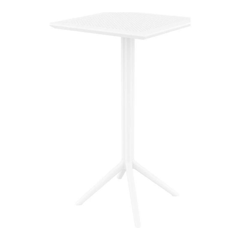 Pemberly Row 24 Inch Square Folding Bar Table In White Finish