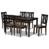 Baxton Studio Zamira Brown And Walnut Brown Finished Wood 7-Piece Dining Set