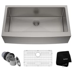 Standart PRO 36" Farmhouse Apron Stainless Steel 1-Bowl 16 Gauge Kitchen Sink