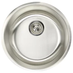 Nantucket Sinks Round Undermount Stainless Steel Bar And Prep Sink, 18 Gauge