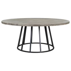 Knox 72" Round Dining Table, Storm Gray Reclaimed Wood