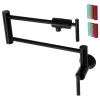 Kingston Brass KS4100CKL Kaiser Wall Mount Pot Filler Faucet, Matte Black