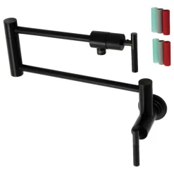 Kingston Brass KS4100CKL Kaiser Wall Mount Pot Filler Faucet, Matte Black