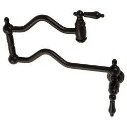 Kingston Brass KS2105AL Heritage Wall Mount Pot Filler, Oil Rubbed Bronze