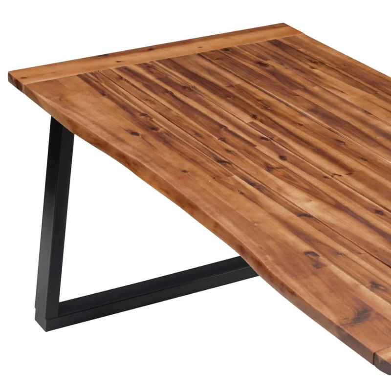 VidaXL Solid Acacia Wood Dining Table Kitchen Dining Room Furniture Home Patio - Image 4