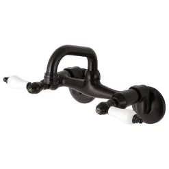 Kingston Brass KS512ORB Two-Handle Wall Mount Bar Faucet, Oil Rubbed Bronze