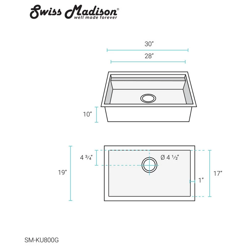 Tourner 30x19 Stainless Steel, Single Basin, Undermount Kitchen Sink, Gold - Image 15
