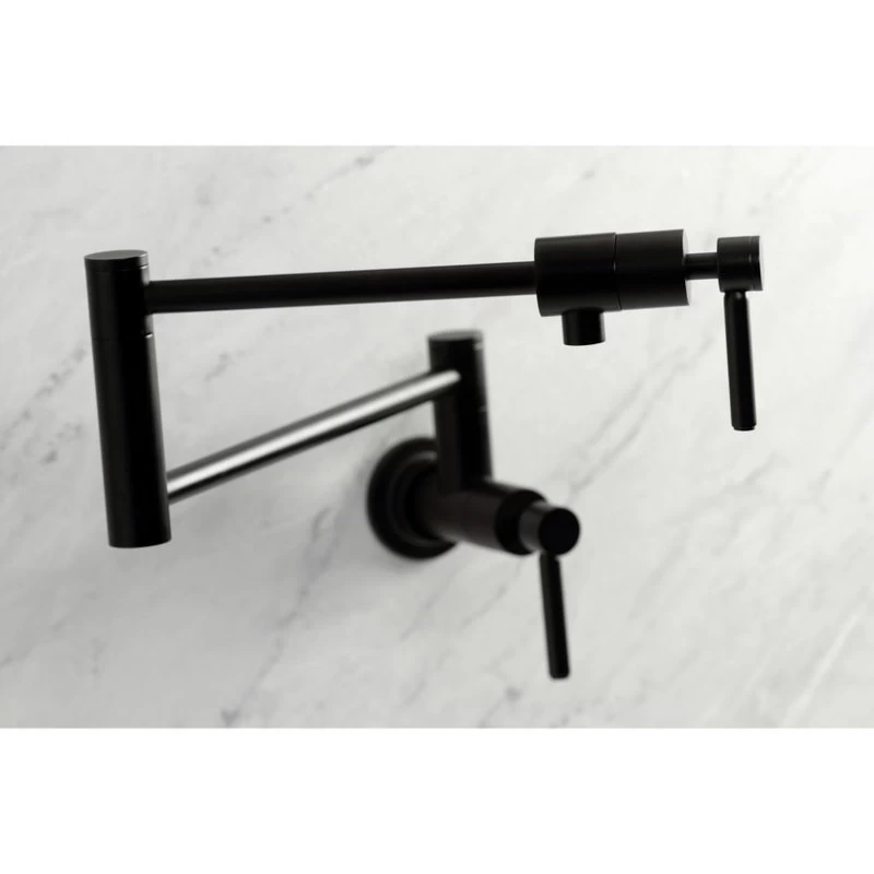 Kingston Brass KS4100DL Concord Wall Mount Pot Filler, Matte Black - Image 3