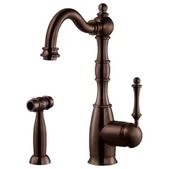 Regal Traditional Solid Brass Kitchen Faucet With Sidespray, Oil Rubbed Bronze