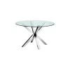 Bella Dining Table, Polished Stainless Steel