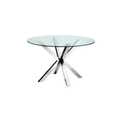 Bella Dining Table, Polished Stainless Steel
