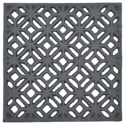 Decorative Square Black Cast Iron Trivet, Ornate Diamond Design, 5.25"