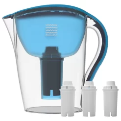 Drinkpod Alkaline Water Filter Pitcher With 8-Stage Cartridge And 3 Filters, Blu