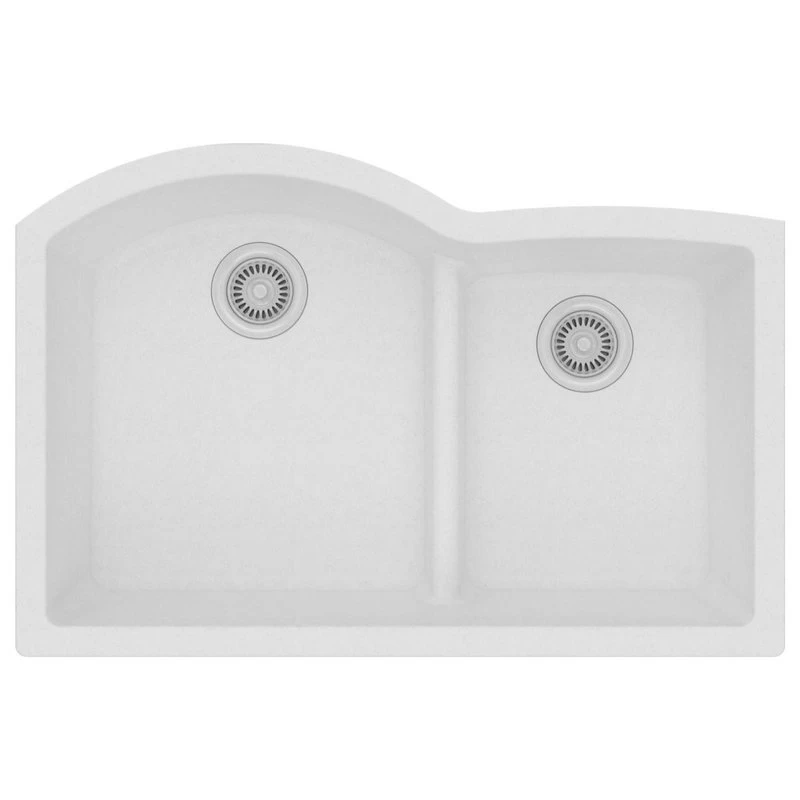 ELGHU3322RWH0 Quartz Classic 33" Undermount Sink With Aqua Divide, White - Image 2