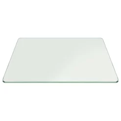 Rectangle Glass Table Top 3/8" Thick Tempered Pencil Polish, 24 X 48 Inch