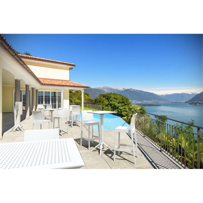 Pemberly Row 24 Inch Square Folding Bar Table In White Finish - Image 2