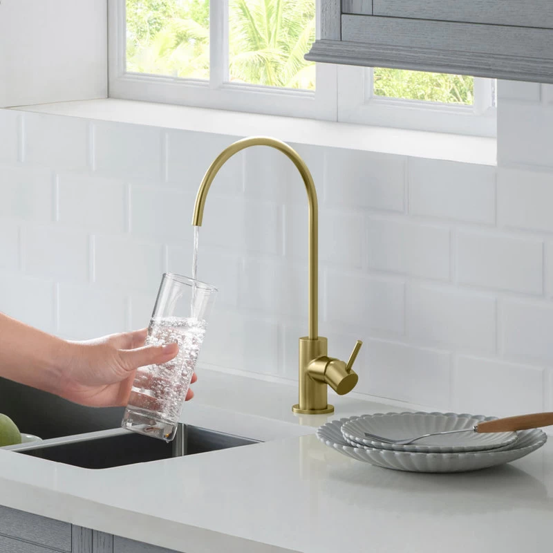 Circular Water Filtration Faucet, Brushed Gold - Image 2