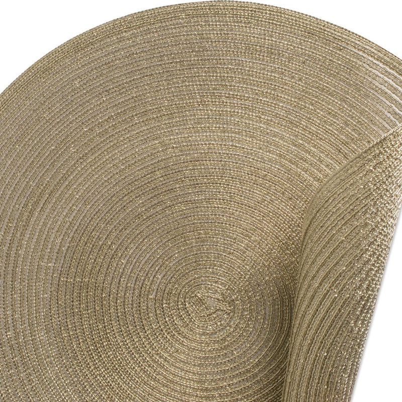 DII Metallic Gold Round PP Woven Placemat, Set Of 4 - Image 2