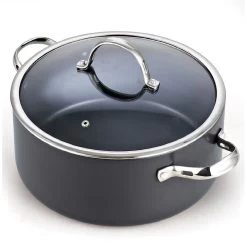 Hard Anodize Nonstick Dutch Oven Casserole Stockpot With Lid, 7 Quart