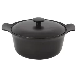 Ron Cast Iron Covered Stockpot, Black, 4.4Qt.