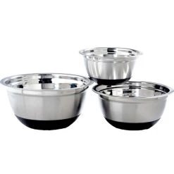3-Piece Stainless Steel Anti-Skid Mixing Bowl Set