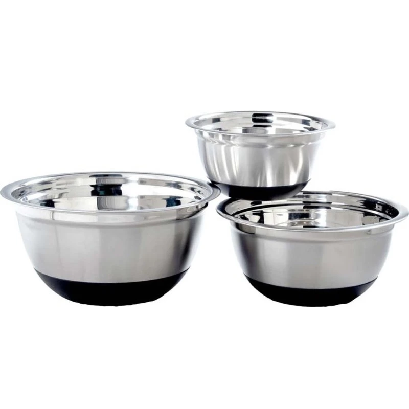 3-Piece Stainless Steel Anti-Skid Mixing Bowl Set