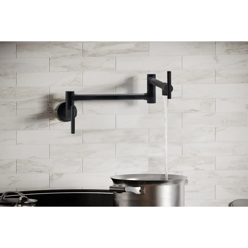 Elkay Avado 4 GPM Wall Mount Pot Filler Faucet Matte Black, LKAV4091MB - Image 2