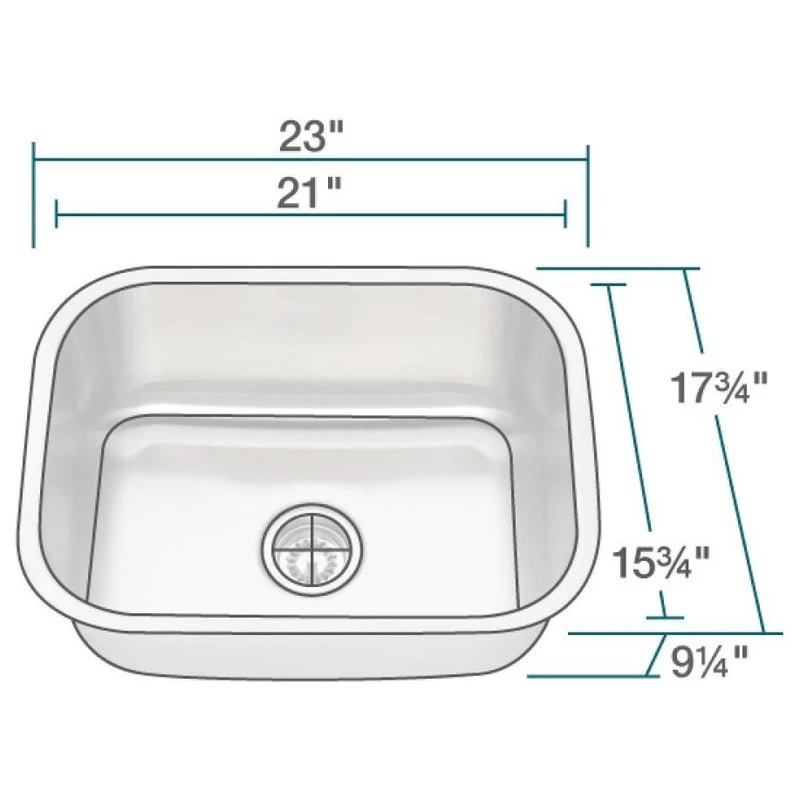2318 Single Bowl Stainless Steel Kitchen Sink, 16-Gauge, Sink Only - Image 3