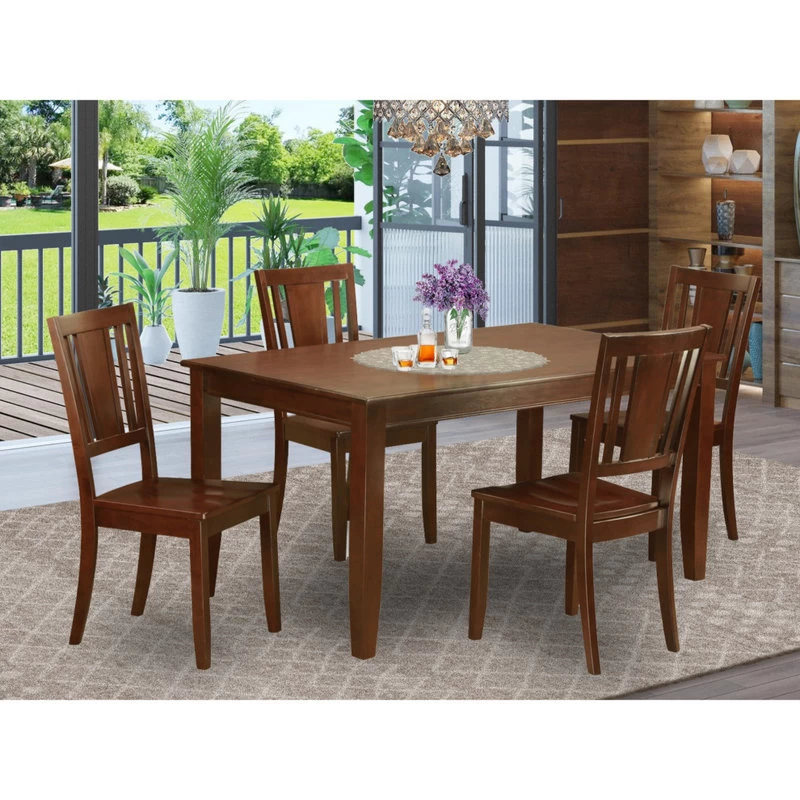 Dudl5-Mah-W 5-Piece Dining Room Set-Dinette Table And 4 Dining Chairs - Image 4