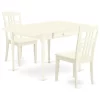 3 Pieces Table Set, Durable Drop Leaf Wooden Table, 2 Real Dining Chairs, White