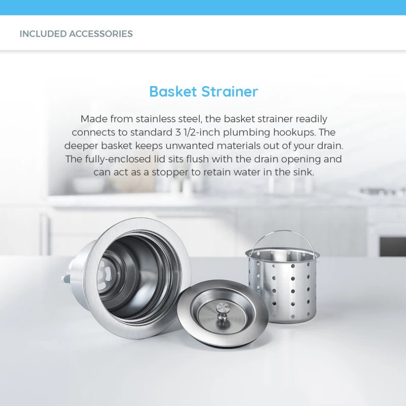 802 Double Equal Bowl Quartz Kitchen Sink, White, Basket Strainers - Image 4