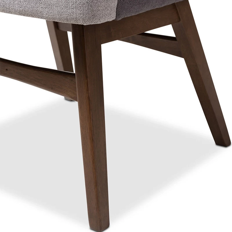 Baxton Studio Monte Walnut Wood Round 5-Piece Dining Set - Image 3