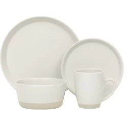Safdie & Co. Stoneware Dinnerset 16 Piece 2-Tone Cream