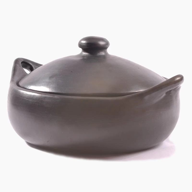 Ancient Cookware, Chamba Flat Clay Casserole, 10.75x12.8x6.5 - Image 3