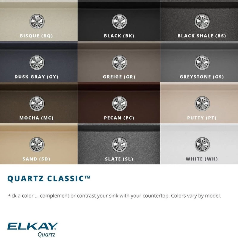 Elkay Quartz Classic Single Bowl Undermount Sink, White - Image 4