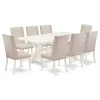 X027Fl201-9, 9-Piece Set, 8 Chairs And Table Hardwood