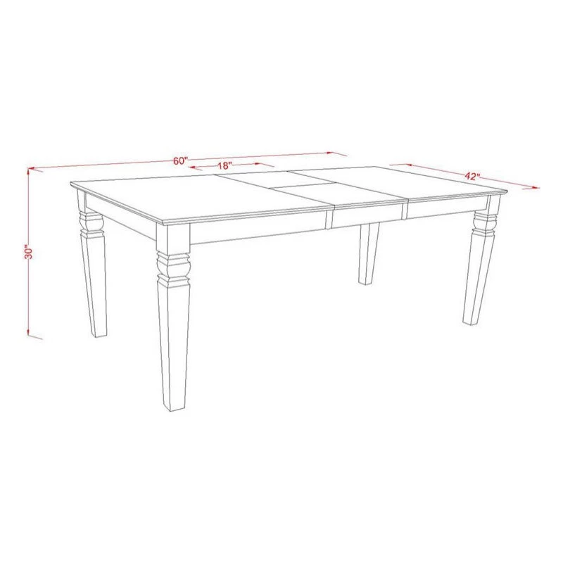 East West Furniture Weston 5-piece Wood Table And Dining Chairs In Black/Cherry - Image 5