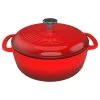 Cast Iron Dutch Oven With Lid-3 Quart Coated Pot By Classic Cuisine