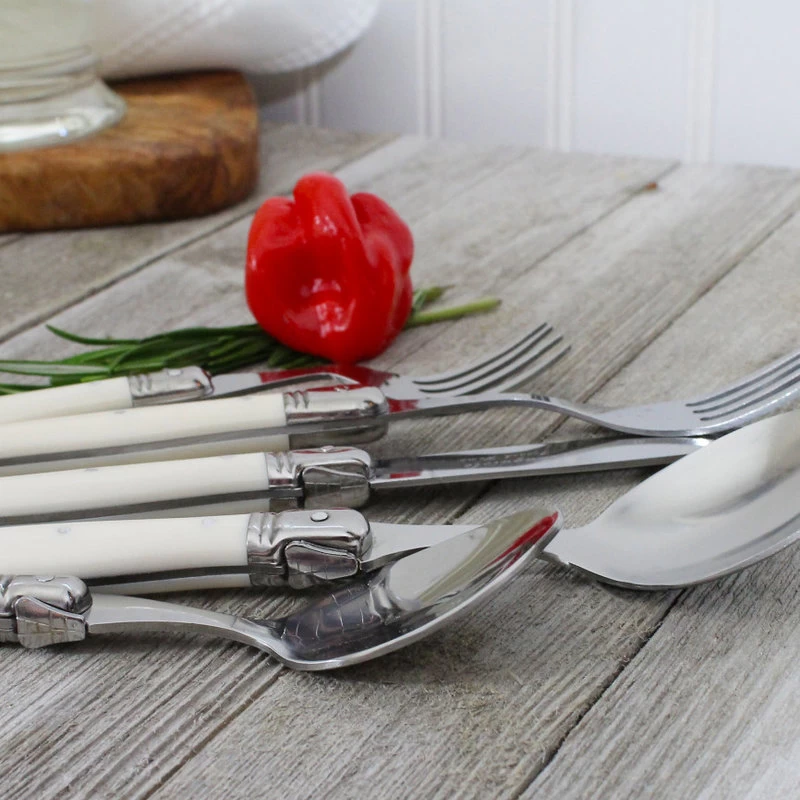 20 Piece Laguiole Faux Ivory Flatware Set - Image 5