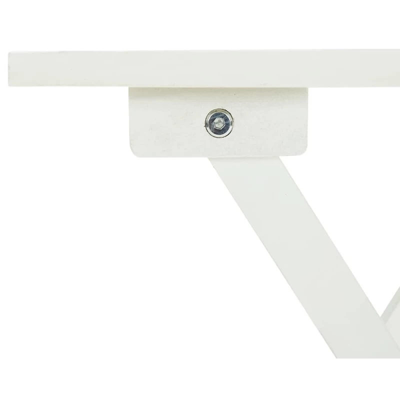 VidaXL Acacia Wood Outdoor Coffee Table White Folding Garden Patio Furniture - Image 6