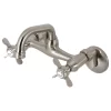Kingston Brass KS112SN Two-Handle Wall Mount Bar Faucet, Brushed Nickel