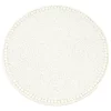 Glass Beaded Placemat, Set Of 4, 15"x15", Vanilla, Round