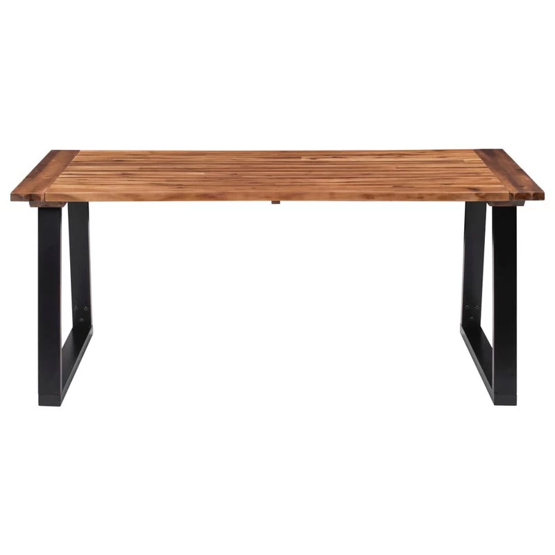 VidaXL Solid Acacia Wood Dining Table Kitchen Dining Room Furniture Home Patio - Image 2