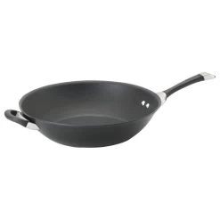Symmetry Hard-Anodized Nonstick 14" Stir Fry With Helper Handle, Black
